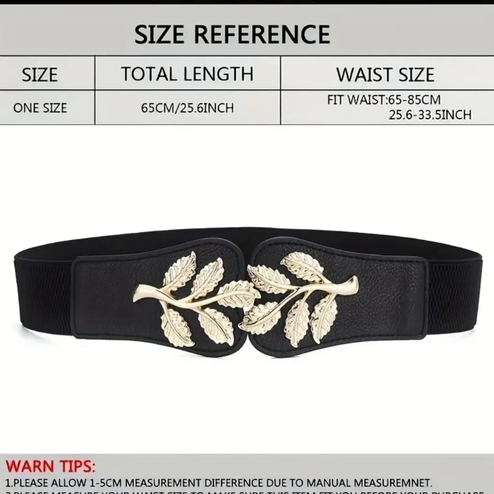 3 Golden Leaf Wide Buckle Belt/ WaistBand